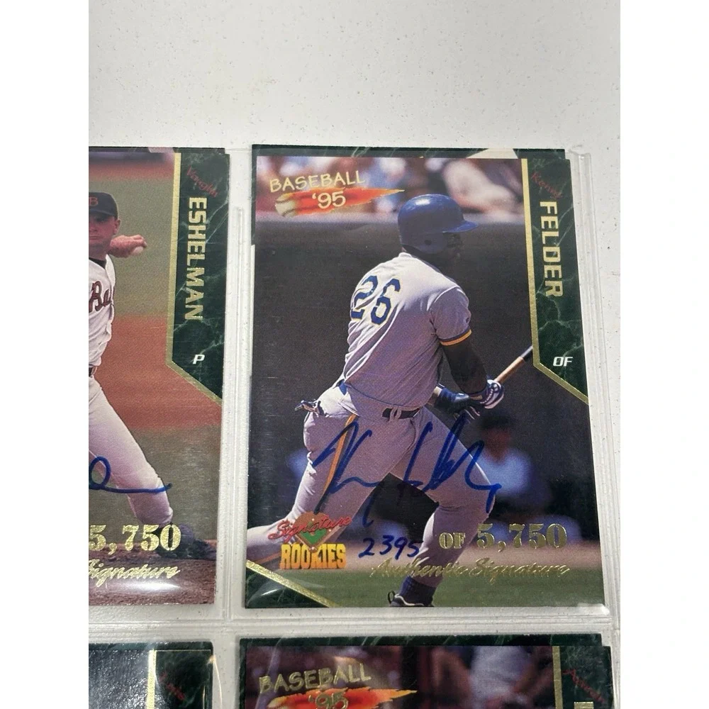Lot Of 16‎ Autographed Baseball Cards Signatures Rookies 1995